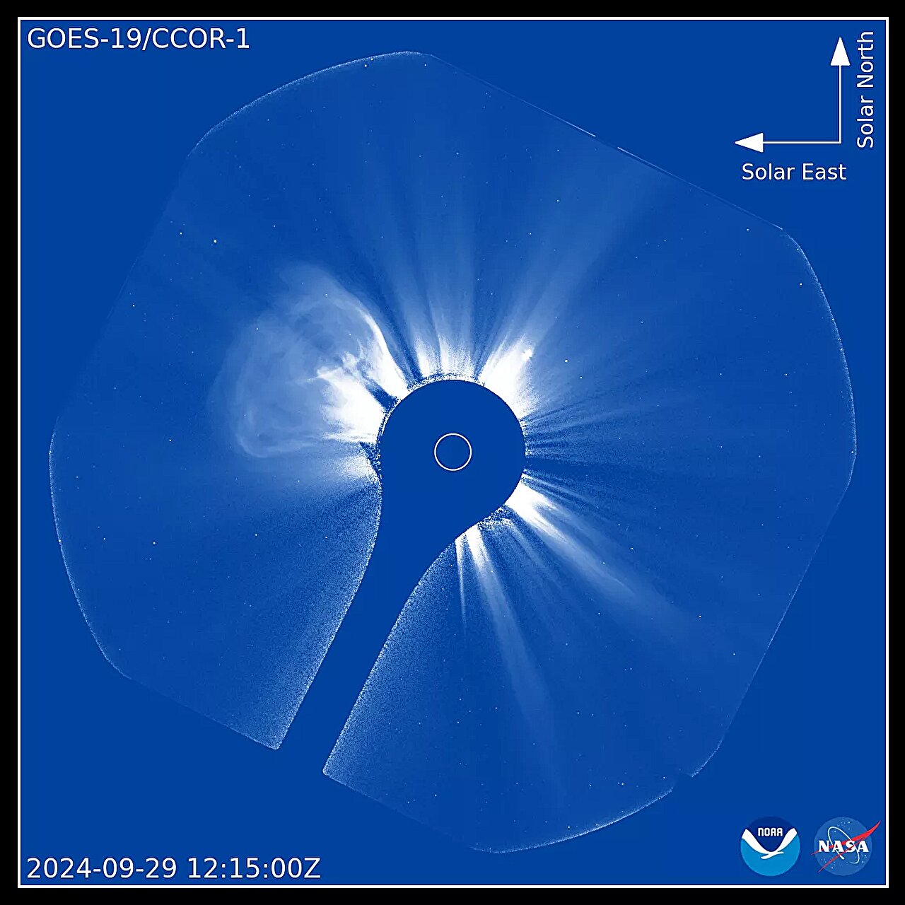 NOAA unveils images from the first operational space-based coronagraph in the world.