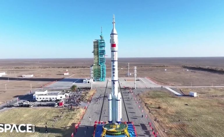 China rolls out rocket for Shenzhou-19 astronaut launch (video)