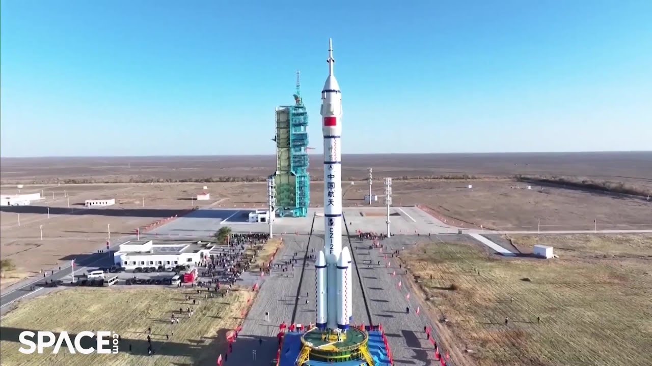 China rolls out rocket for Shenzhou-19 astronaut launch (video)