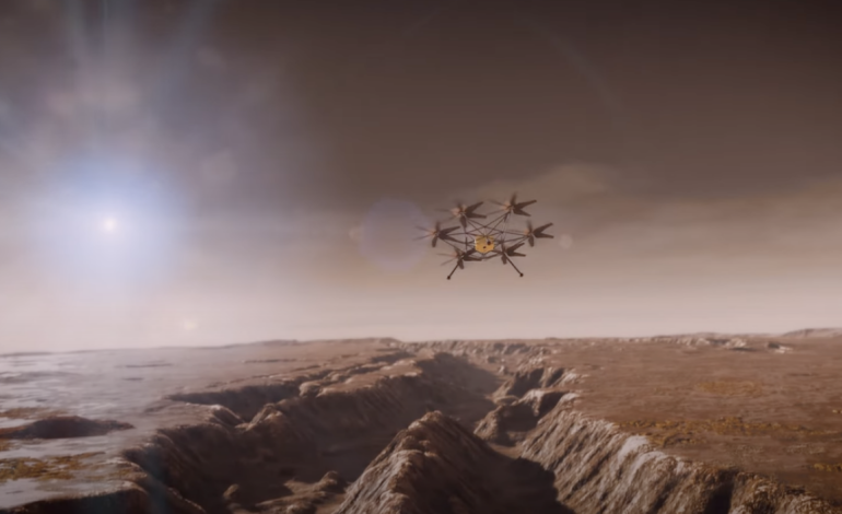 NASA footage displays its upcoming Martian helicopter flying above Mars.