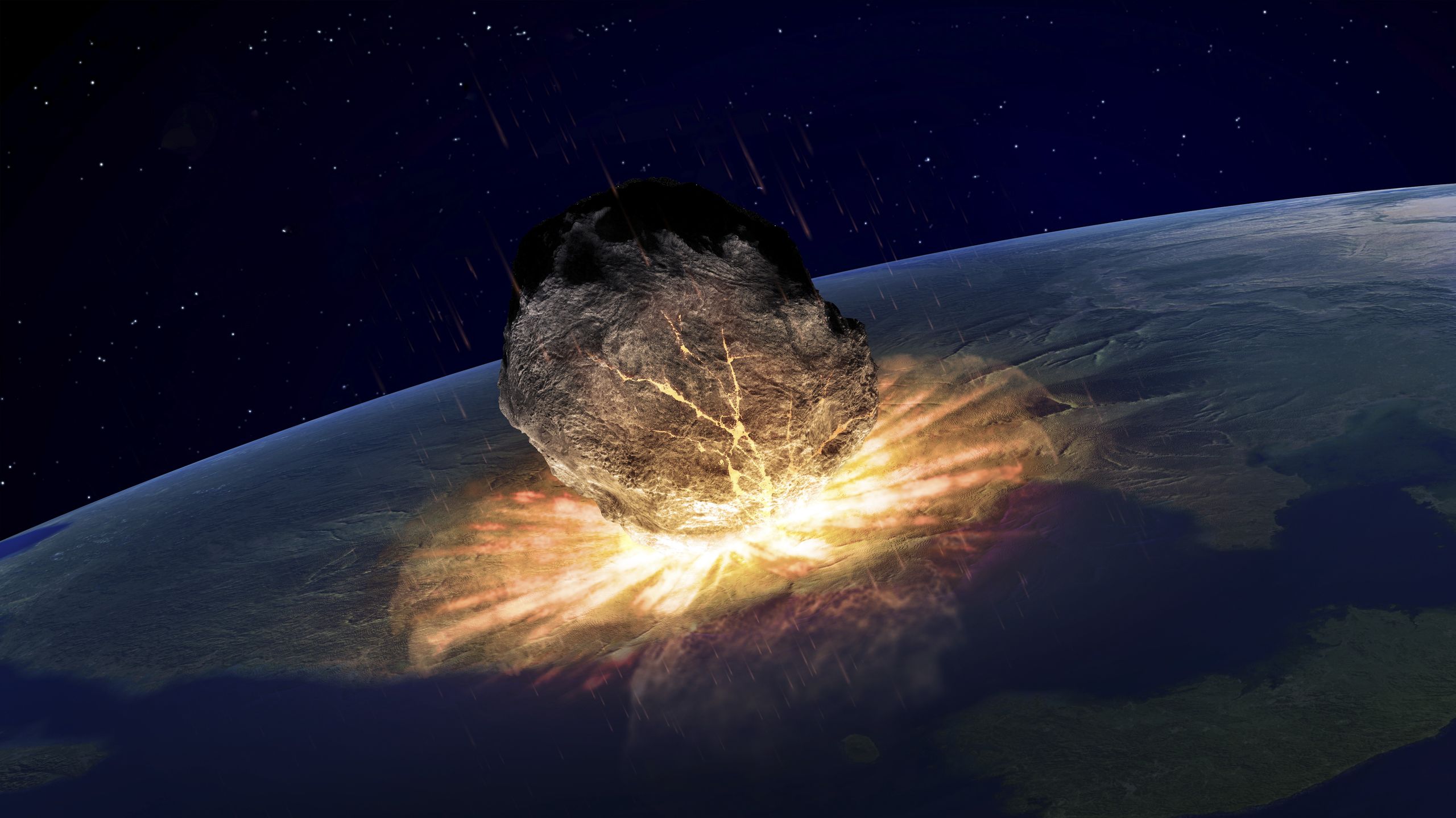 What occurred when the asteroid that wiped out the dinosaurs struck Earth?